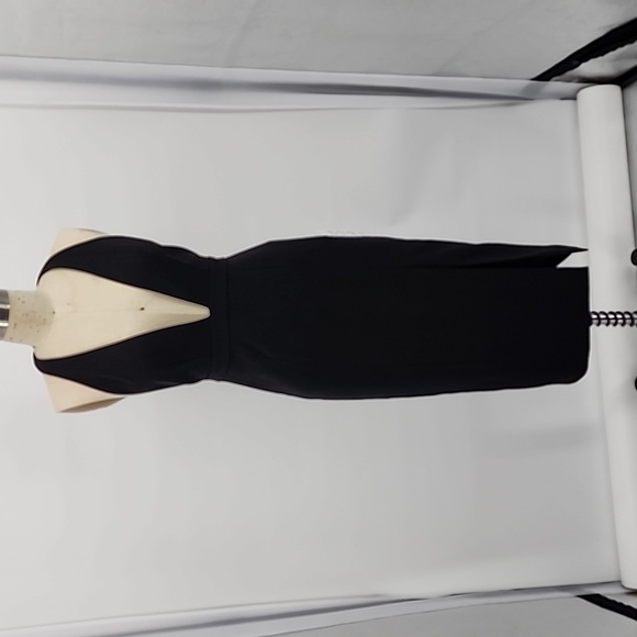 Jaygodfrey Kit Deep V-neckline Racer Back Black Midi Dress Size 0 - Picture 1 of 8